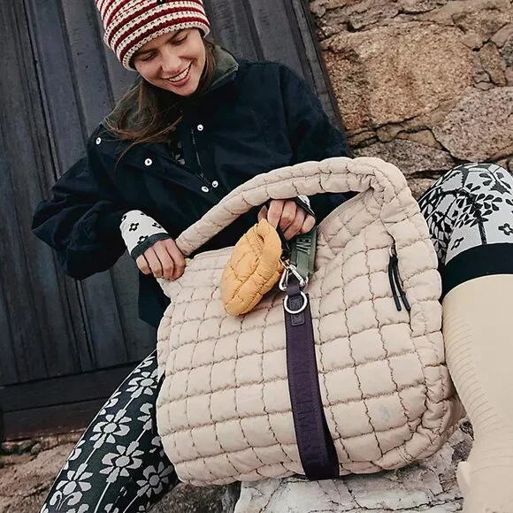 Free People Movement Quilted Carryall Bag - Off White - Picture 12 of 13